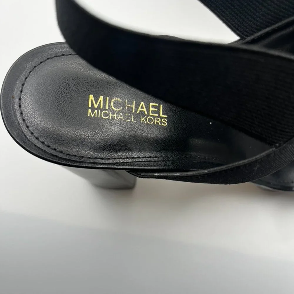 Michael Kors Black Sandals with Gold Zipper - Picture 10 of 12